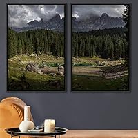 2 Piece Framed Canvas Wall Art Greenlands Canvas Prints Home Artwork Decoration for Living Room,Bedroom - 16