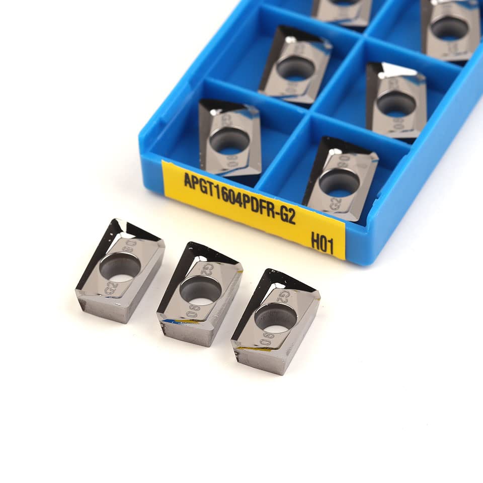 10pcs APKT1604 PDFR APKT 1604 MA3 H01 Aluminum Cutter Blade Insert Cutting Tool Turning Tool CNC Tools AL +TIN Alloy Wood (Size : APKT1604PDFR-G2 H01)