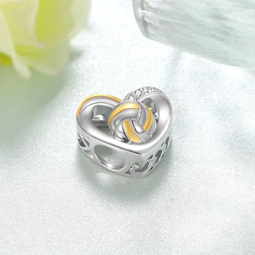 Volleyball/Softball/Soccer/Golf/Baseball/Basketball Beads 925 Sterling Silver Sports Charms Sport Beads for Bracelets2