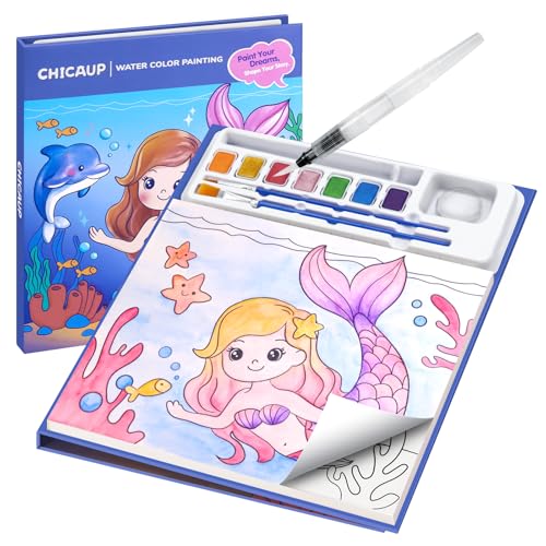 Paint with Water Coloring Books for Kids, Mess Free Watercolor Painting Kit Painting Activity for Kids Ages 3-5 4-8, Arts Crafts Drawing Gift Toy for...