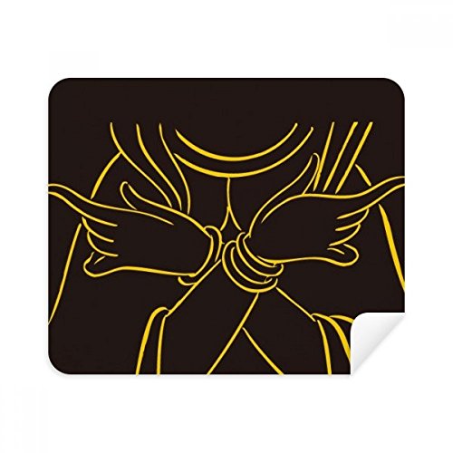 Culture Hand Bust Pattern Cleaning Cloth Screen Cleaner 2pcs Suede Fabric