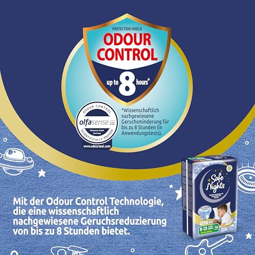 Babylino Safe Nights Boy, Höschen für die Nacht, für Kinder von 8-13 Jahren (30-48 kg), 14 Stück
