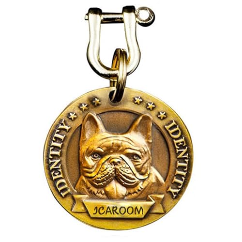 Personalized Custom Engraving Pet Id Tags, Pure Brass Anti-Lost Dog Id Tag, Custom Dog Tags For Pets, Custom Engraved Products Pet Dog Tags (French Bulldog) #TOP1