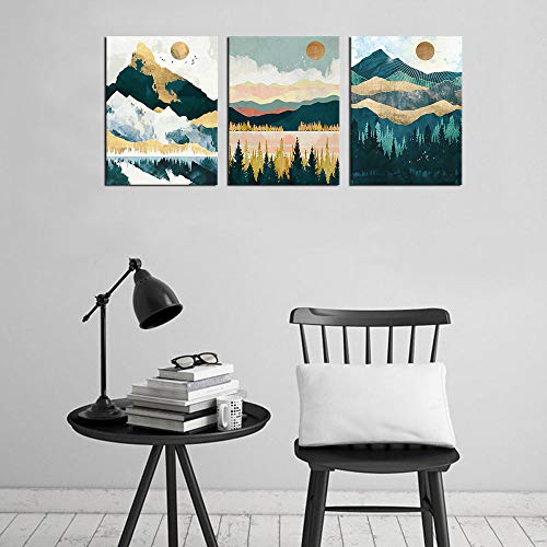 Yearainn 3033049F Mountain Forest Wall Art Nordic Style Abstract Canvas Pictures Contemporary Wall Decor Canvas Artwork thumb #3