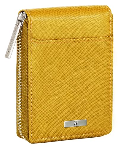 Image of WildHorn RFID Protected Leather Wallet for Men, Yellow