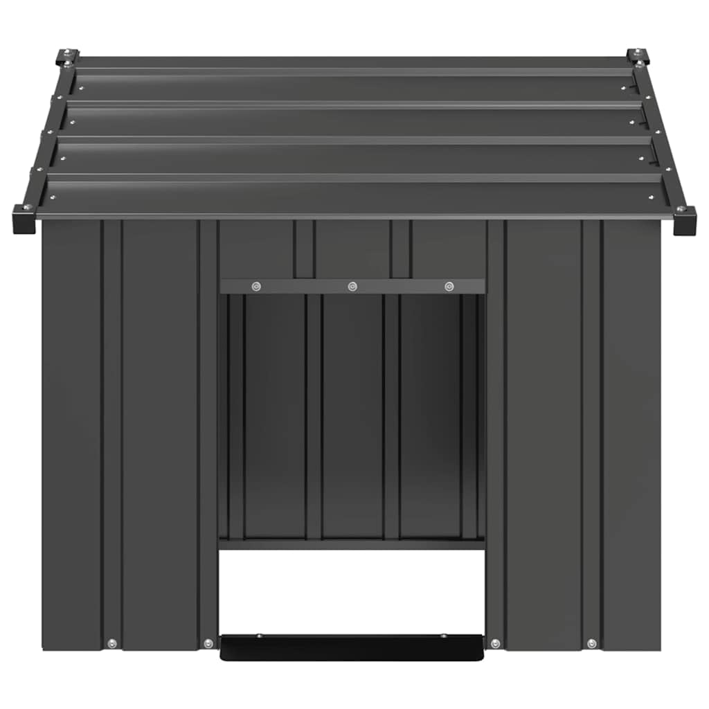 Hundehütte mit Dach aus verzinktem Stahl, 85 x 107 x 81 cm, Zwinger mit Markise, Laufstall für Hunde, aus Metall, für Terrasse, Garten, Terrasse