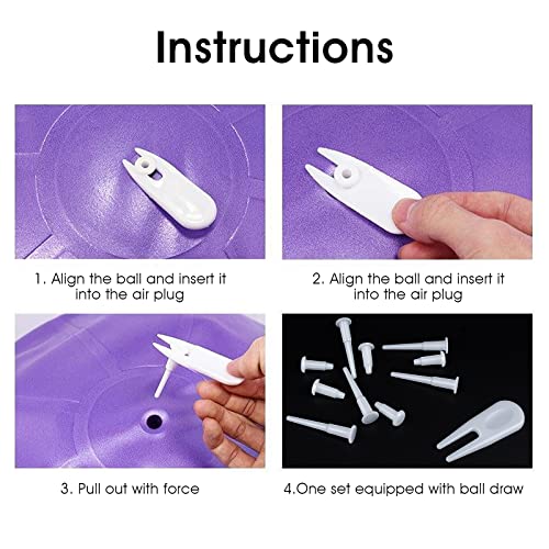 Yolev Yoga Ball Fitness Exercise Ball Air Stopper Plug Pin Adapter Kit, Exercise Ball Plug Replacement Kit (10S And L) #TOP2