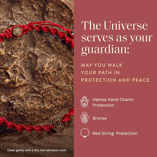 Image of KARMA AND LUCK Guardian of Blessing, Men's Red String Bronze Charm Bracelet, Handmade in Bali for Protection, Adjustable Size