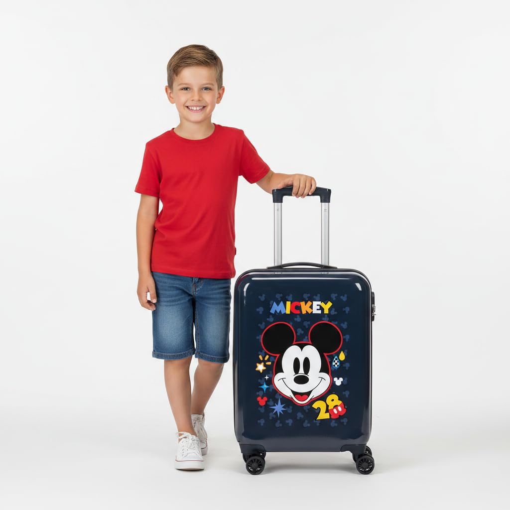 Disney Mickey Get Moving Maleta de Cabina Azul 38x55x20 cms Rígida ABS Cierre de combinación Lateral 34L 2 kgs 4 Ruedas Dobles Equipaje de Mano