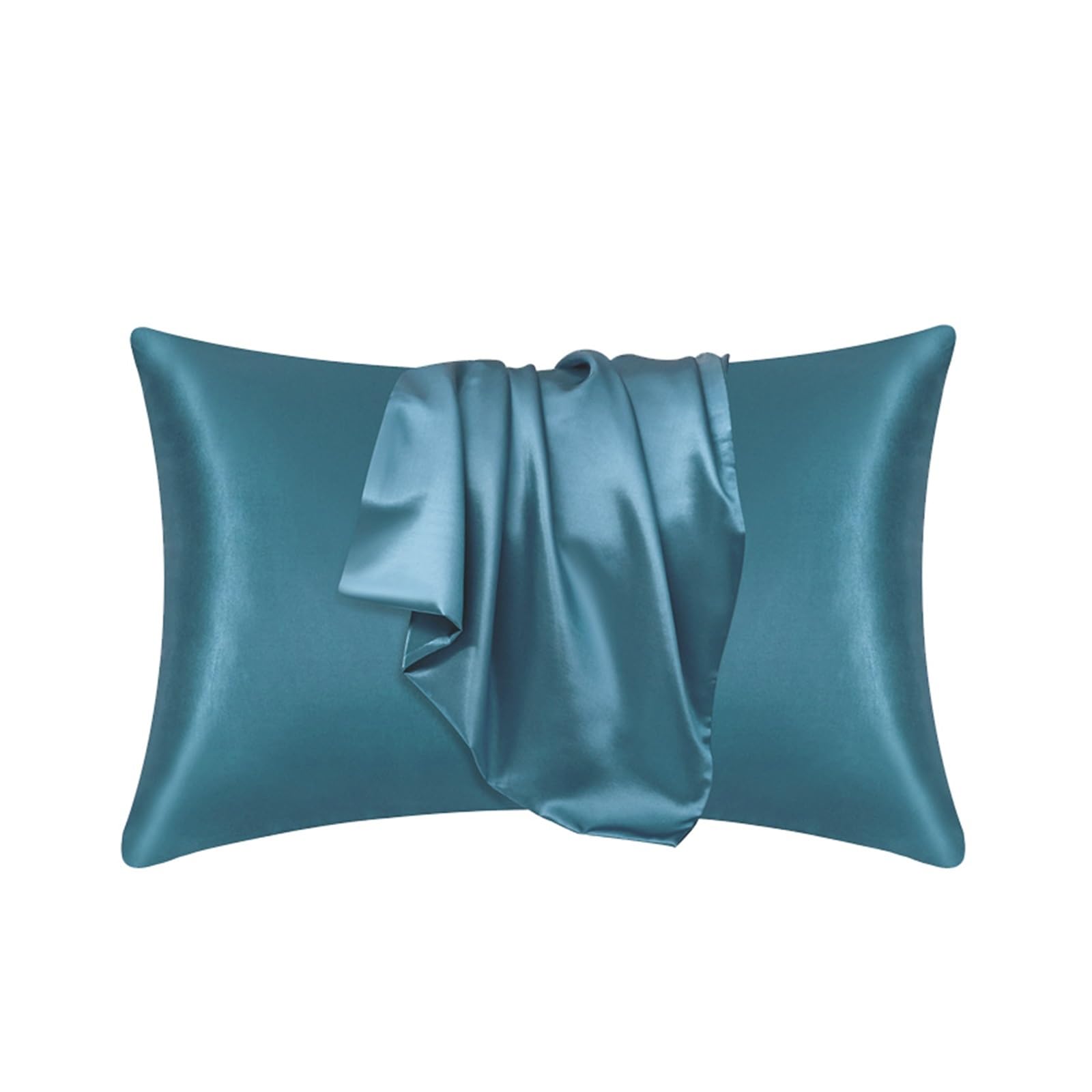 Silky Pillow Covers, Satin Hair Beauty Pillowcase Multicolor 51x(66-76) cm(Blue,1PCx51x66cm(20x26in))