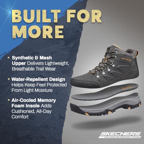 Image of Skechers Men's Relment - Daggett Boot | Hiking, Relaxed Fit, Air-Cooled Memory Foam, Water Repellent, Lace-Up