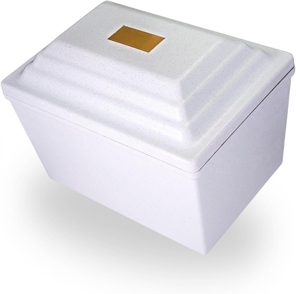 Silverlight Fortress Urn Vault in White, Single Urn Vault for One, Ground Burial Urn Vault, Holds One Adult Cremation Urn for Human Ashes, Durable Cremation Urn Vault for Cemetery Burial