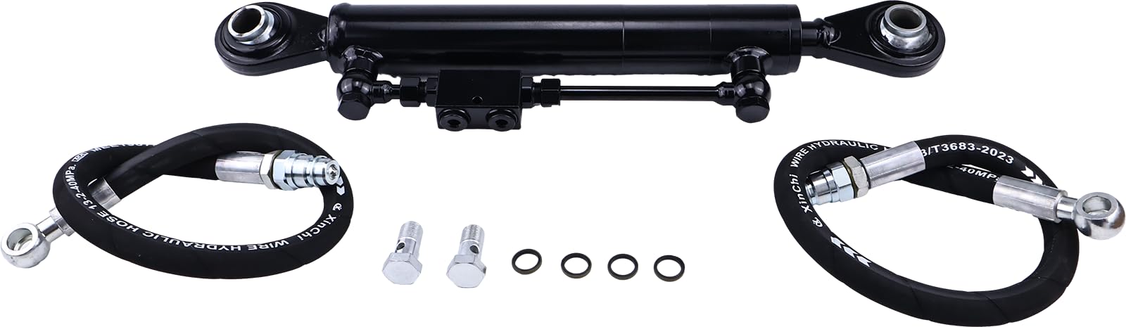 Solarhome Neu Hydraulischer Oberlenker Kat.2-2 mit Verriegelungsblock 21 5/20.3 cm - 32 11/40.6 cm mit 2 x Schläuchen, 2-Wege-Rückschlagventil, Hydraulikzylinder, kompatibel mit Traktoren, Baggern