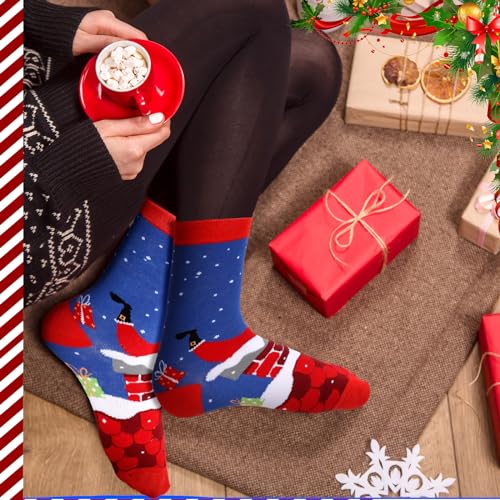 Jeyiour 36 Pcs Women's Christmas Socks Fuzzy Soft Socks Holiday Crew Novelty Christmas Socks for Xmas Birthday Gift 5