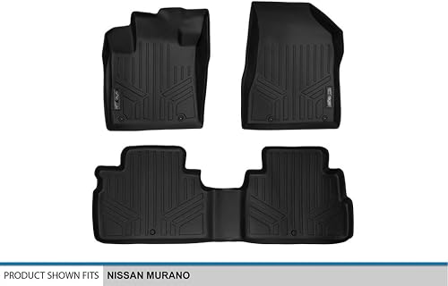 Miniatura 5 de MAXFLOORMAT, tapete para piso de auto para Nissan Murano (2015-2017), conjunto para dos filas, color negro.