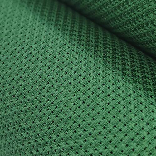 Image of 19 inch x 28 inch 14CT Counted Cotton Aida Cloth Cross Stitch Fabric (Pistachio Green vy dk)