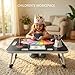 BUYIFY Folding Lap Desk, 23 Inch Portable Wood Black Laptop Bed Desk Lap Desk with Cup Holder, for Working Reading Writing, Eating, Watching Movies for Bed Sofa Couch Floor