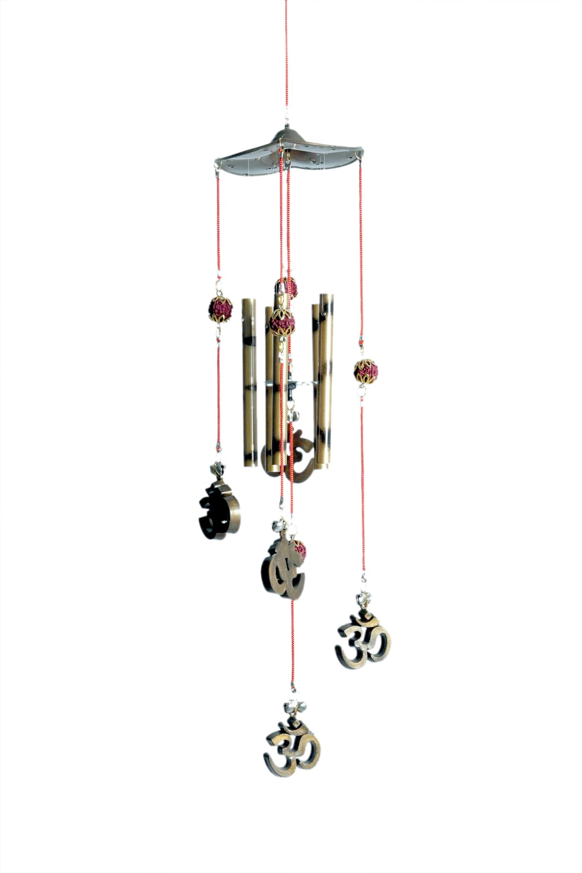 Lucky Antique Rudraksh Om Wind Chimes with a Peaceful Sound for Home & Office Interior & Exterior Decoration and Gifting Purpose (Recommended by Feng Shui,Vastu)