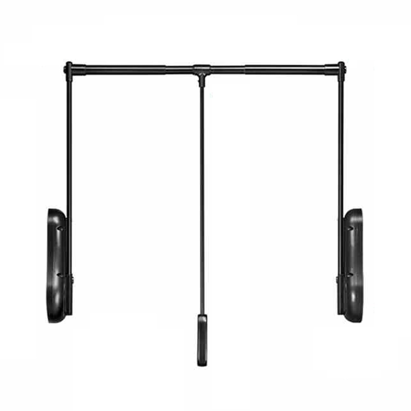 AYCDL Pull Down Closet Rod,Heavy Duty Pull Down Closet Rod, 55 lbs Capacity, Adjustable for Cabinets 20.08-45.28 Inch, Ideal for Hanging Clothes, Easy Access, Space-S,Black-510-650mm