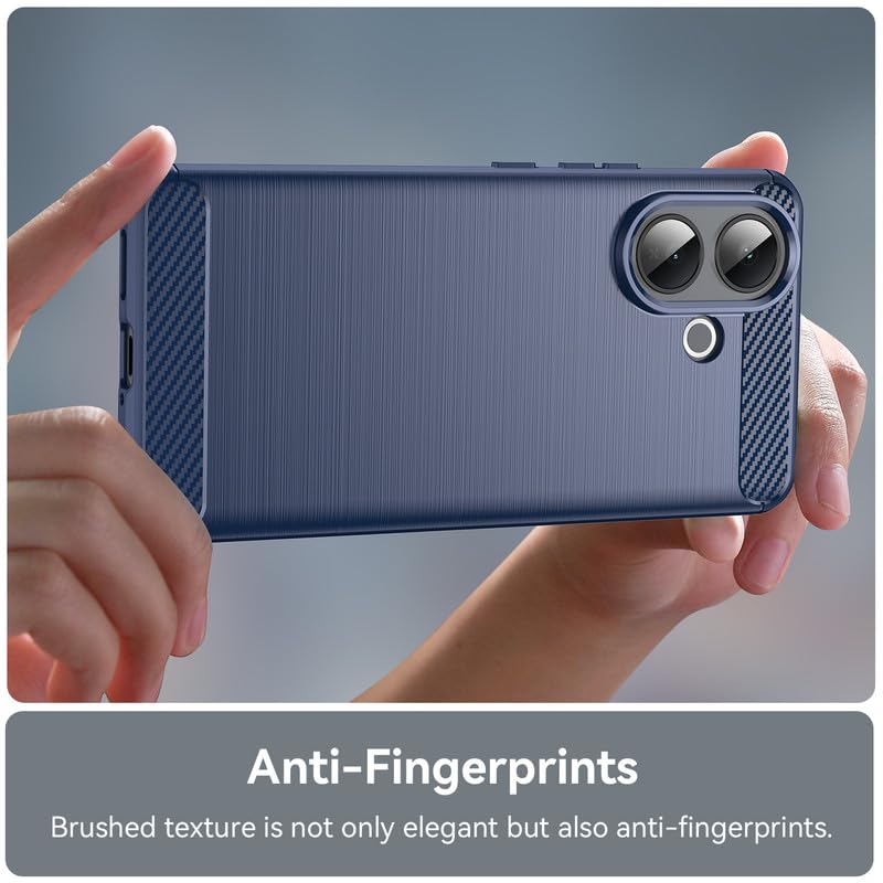 Image of Hybrid Carbon Fiber Back Case for Vivo V60 Lite 5G (Blue)