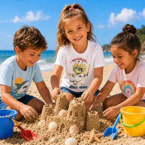 Image of Dinosaur Shirt for Kids Boys Girls Funny Toddler Dino Short Sleeve Graphic Cotton Tee Top 2-7T