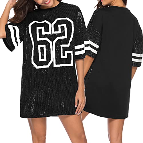 Nagfar Women Sequin Short T-Shirt Dress One Piece Set Birthday Party Short Sleeve Sports Casual Sexy Club Night Out Clubwear…3