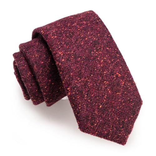 JEMYGINS 2.4' Cotton Necktie Burgundy Mens...