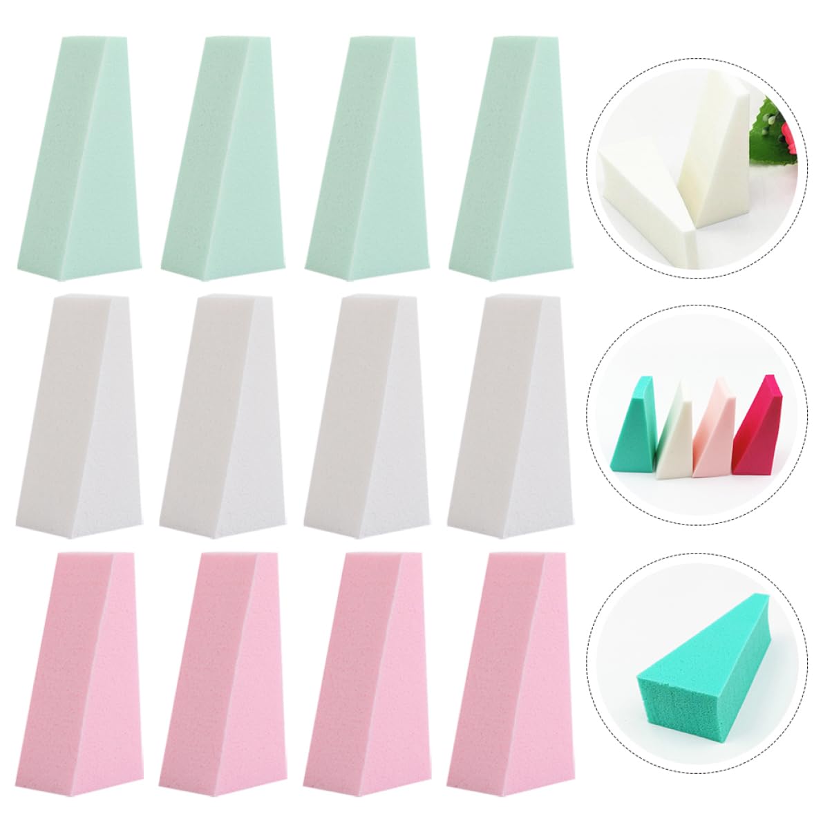 LALAFINA 150piezas Esponjas De Maquillaje Triangulares Para Base De Maquillaje De Aplicador De Cosméticos Húmedo y Seco Para y