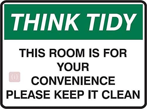 ISEE 360® This Room is for Your Convienience Please Keep It Clean Sign Sticker for Office Restaurant Theater Shops School Factory Vinyl Decal Green Black L x H (20.00 x 18.00 cm)