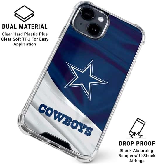 Skinit Clear Phone Case Compatible with iPhone 14 - Officially Licensed NFL Dallas Cowboys Design