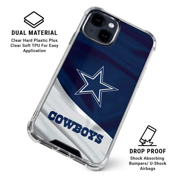 Skinit Clear Phone Case Compatible with iPhone 14 - Officially Licensed NFL Dallas Cowboys Design