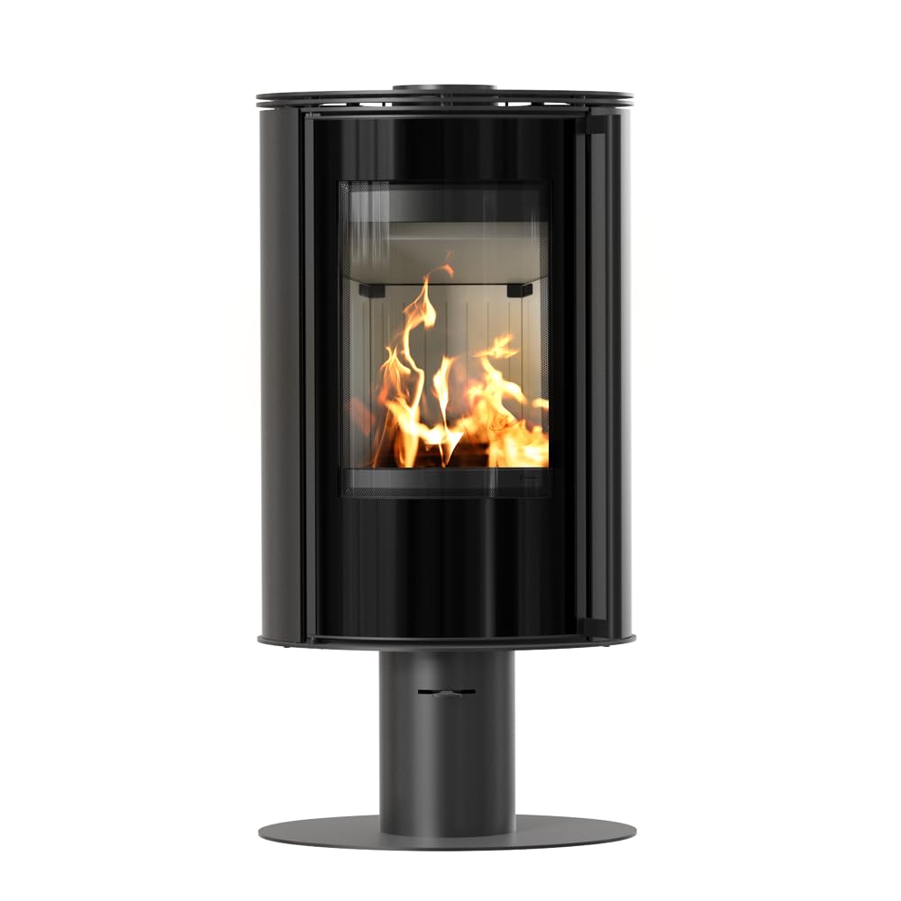 KRATKI Stufa a legna in acciaio ERIK 5,5 kW Ø150 A Ecodesign vetro ceramico