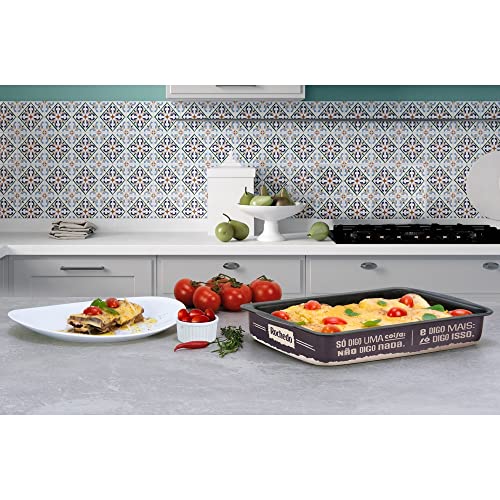 Assadeira Retangular Antiaderente Decorada 37,3x25,4m Viva Rochedo Sabores