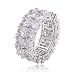 BHTKJ Mens Hip Hop Ring 2 Rows 14K Gold Silver Plated Iced Out CZ Lab Wedding Engagement Bling Ring