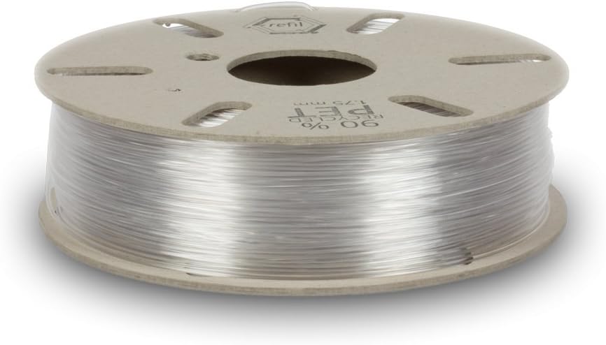 REFIL PET - 1.75 - Transparent Clear PET Recycled 3D Printer Filament, Transparent Clear - 1.75mm