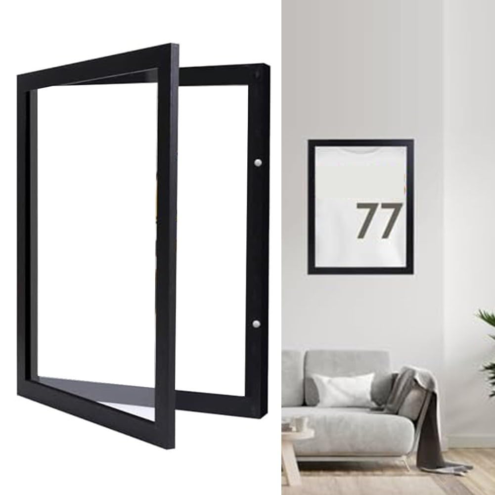 Cornice in legno per maglietta da calcio, cornice shadow box resistente ai raggi UV per magliette e maglie, adatta per la decorazione di casa e ufficio (14 * 18 pollici / 35,5 x 45,7 cm)