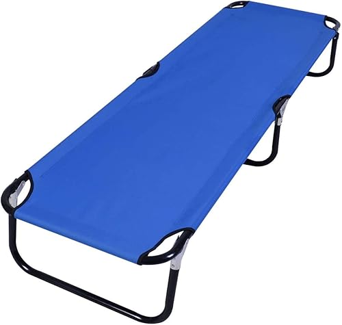 GOFLAME Catre plegable para acampar, cama plegable portátil, capacidad de peso de hasta 300 libras, catres de camping para uso en interiores y