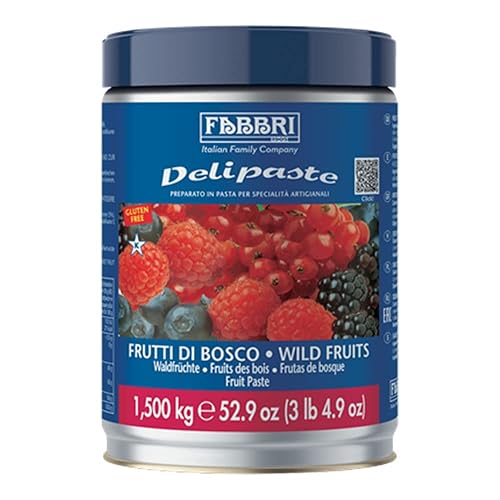 Fabbri Delipaste - Frutas silvestres, compuesto aromatizante para gelato, helado, servicio suave, pastelería y confitería - 1 lata de 3.3 libras