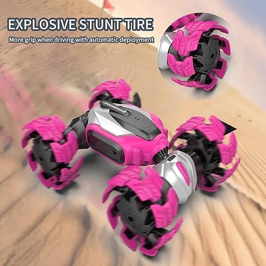 Image of Stunt Tires Racing CAR 1:12 Remote Control Stunt Plastic Rc Car with Hand Sensor Watch Twisting Vehicle Toy for Kids (RC Stunt Twisted CAR Open Wheel)