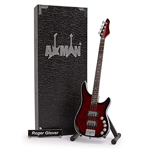 Roger Glover (violet foncé) : Vigier – Réplique de guitare miniature – Cadeaux musicaux – Ornement fait à la main - Les Beatles, Paul McCartney, John Lennon, RIngo Starr, George Harrison Roger Glover (violet foncé) : Vigier – Réplique de guitare miniature – Cadeaux musicaux – Ornement fait à la main
