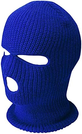 StashCart Winter Ski Mask – 3-Hole Knitted Balaclava for Men and Women for Outdoor Sports, Fashionable Full Face Mask - Royal Blue