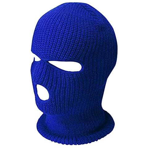 StashCart Winter Ski Mask – 3-Hole Knitted Balaclava for Men and Women for Outdoor Sports, Fashionable Full Face Mask - Royal Blue Cover