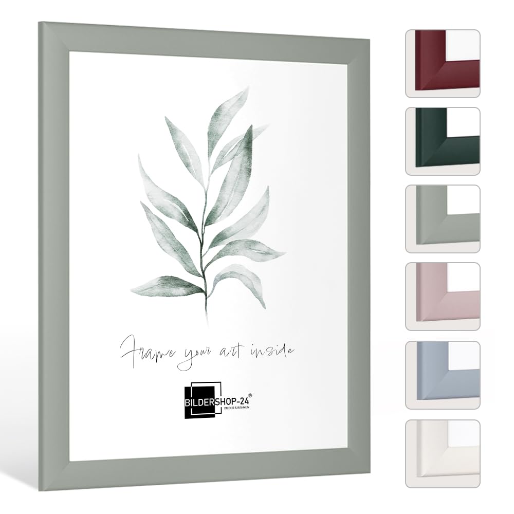 Bildershop-24 Cornice portafoto moderna stabile Dalia verde pastello 21 x 29,7 cm (DIN A4), cornice per foto, poster, colore e dimensioni a scelta