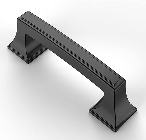 Asidrama Paquete de 10 manijas de gabinete de cocina color negro mate de 3 pulgadas (2.992 in), tiradores de gabinete, accesorios de gabinete de