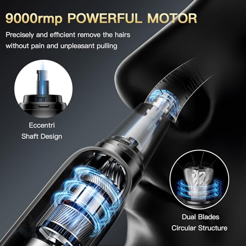 Image of coldSky Nose Trimmer for Men, Painless Electric Nose Ear Hair Trimmer, USB Rechargeable Cordless Trimmer with Digital Display, Portable for Home & Travel (Black)