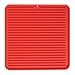 Price comparison product image iDesign Lineo Dish Drainer Mat, Square Silicone Draining Board Mat for Kitchen Sinks, Red