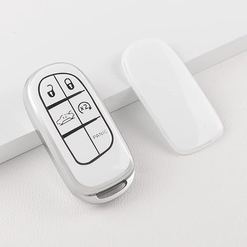 Miniatura 7 de 1797 Funda para llavero de 5 botones para Jeep Dodge Durango Charger Challenger Grand Cherokee Compass Renegade, accesorios para control remoto de