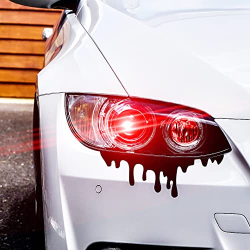 Murimt Halloween Stickers 2 Pcs Funny Reflective Dripping Blood Effect Car Sticker, Waterproof Vinyl Decal, Computer Truck Sports Car Motorcycle Decor (Black) #TOP5