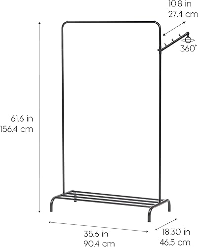 Miniatura 2 de IRIS USA - Perchero de metal con estilo boutique y moderno, negro