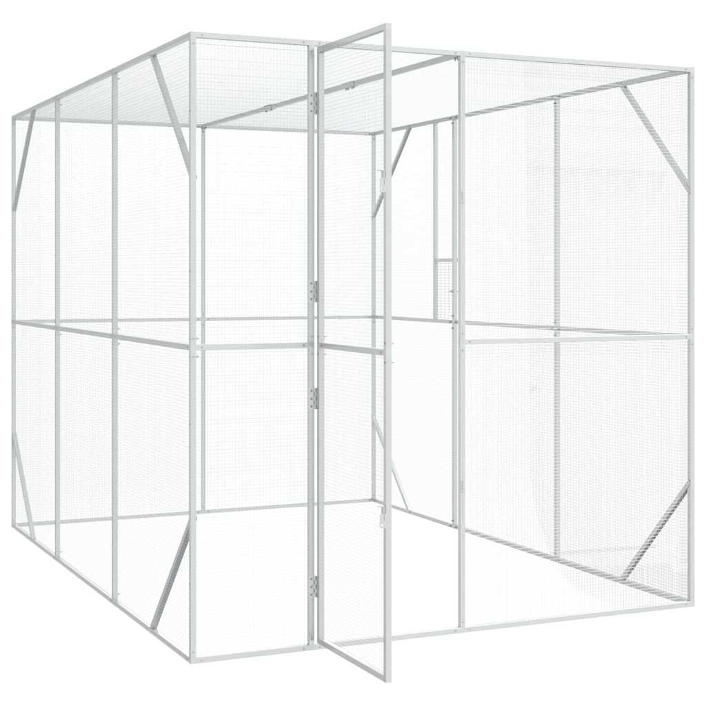 Vogelkäfig Anthrazit 210 x 304 x 213 cm Verzinkter Stahl,Tier- & Haustierbedarf,Haustierbedarf,Vogelbedarf,Vogelkäfige & -ständer,Anthrazit,53.7 kg-3325161